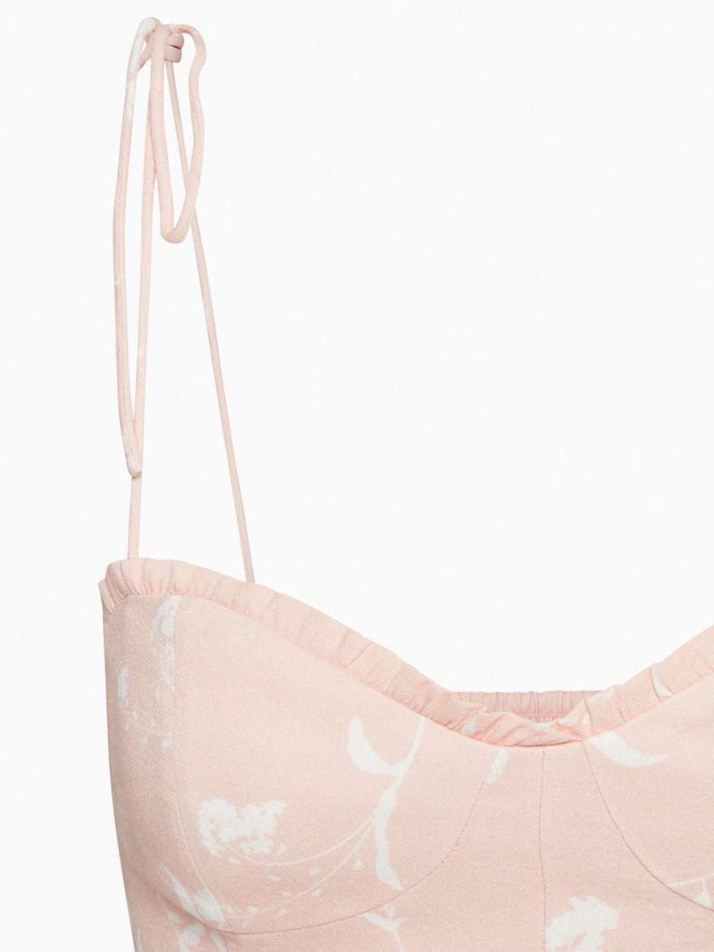 Aritzia Wilfred Fable Dress - Coral Blush Floral Sweetheart Bustier Mini Dress - Picture 9 of 11